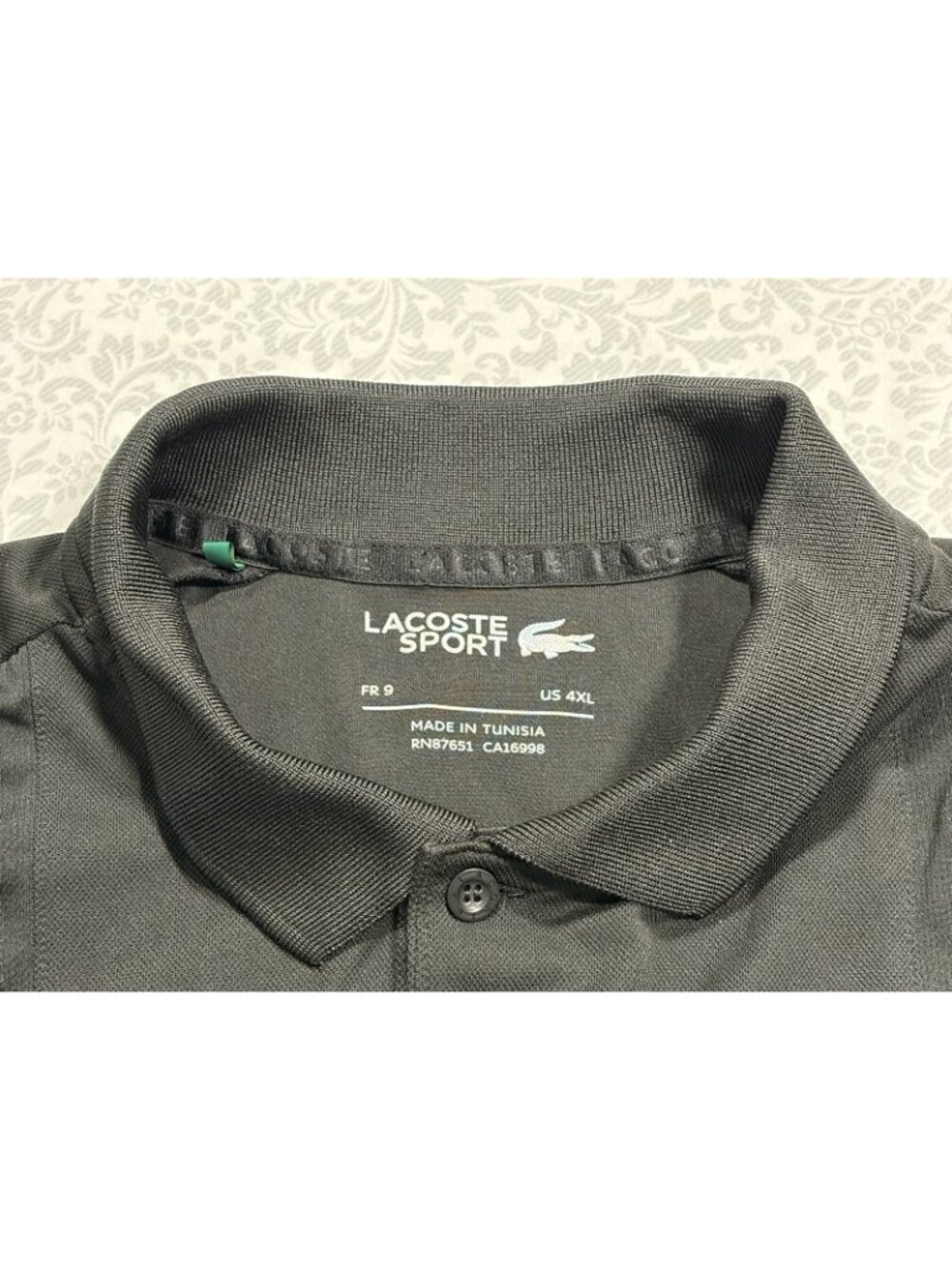 Men’s Lacoste Sport Ultra Dry Polo Shirt Black White Graphic Size 4XL US / FR - Picture 5 of 7